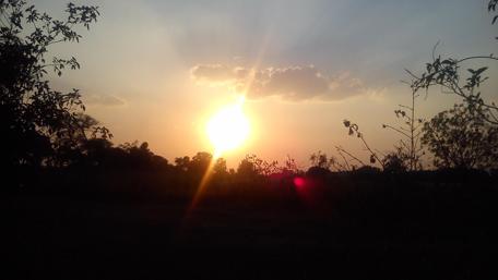 Serene Sunset Over Tranquil Landscape wallpaper