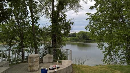 Tranquil Fishing Spot by the Fox River wallpaper