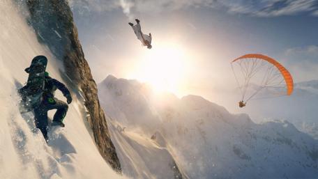 Thrilling Mountain Adventure in Snow wallpaper