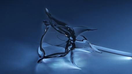 Glass Rose in Blue Elegance wallpaper