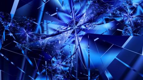 Vibrant Blue Glass Abstract Design wallpaper