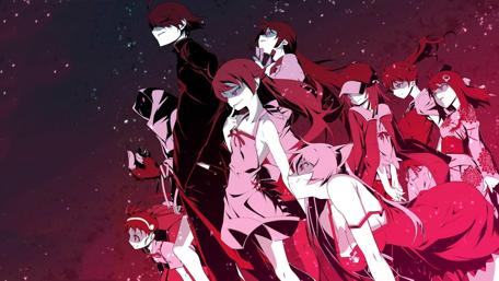 Monogatari Series Ensemble under a Crimson Sky wallpaper
