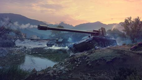 Advancing Tank at Dusk wallpaper