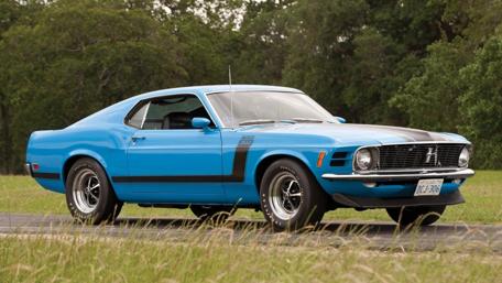 Classic Blue Vintage Car in Nature wallpaper