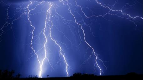 Electric Symphony in Violet Skies wallpaper