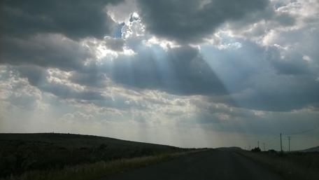 Serene Path Under Shimmering Skies wallpaper
