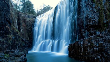 Majestic Waterfall Cascading Beautifully wallpaper