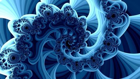 Intricate Blue Fractal Elegance wallpaper