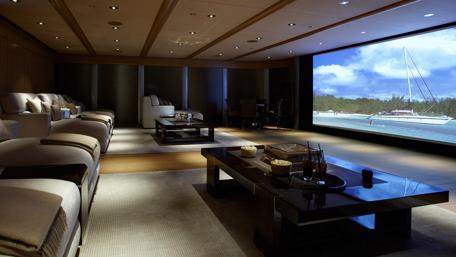 Serene Luxury in a Modern Entertainment Room wallpaper