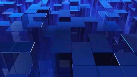 Blue Abstract 3D Puzzle Design wallpaper