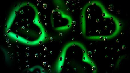 Glowing Hearts in Abstract Design wallpaper