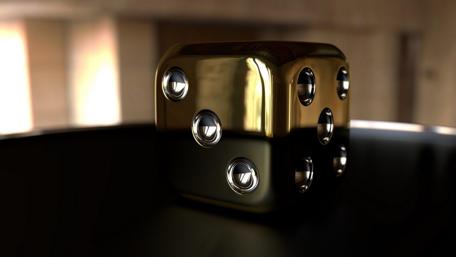 Golden Dice on Black Surface wallpaper