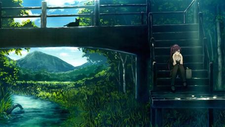 Tranquil Moment in Monogatari Landscape wallpaper