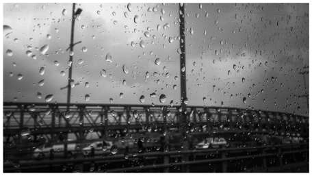Rainy Day Reflections on the Bridge wallpaper