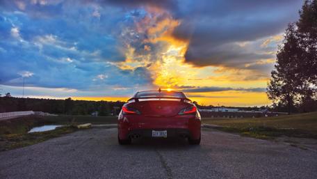 Sunset Drive with Genesis Coupe wallpaper