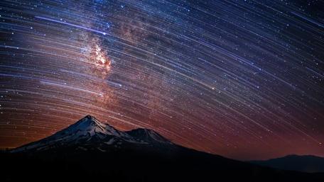Milky Way Over Mountain Peaks wallpaper