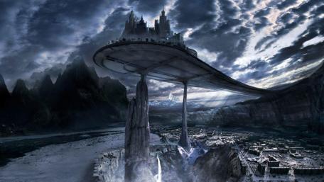 Futuristic world fantasy art wallpaper