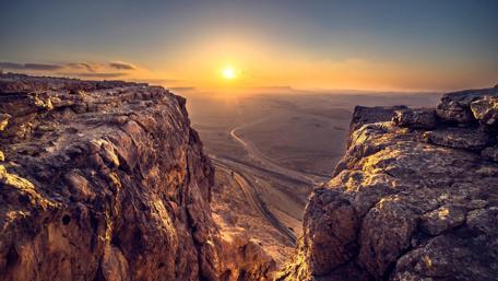 Sunset over Rocky Canyon Highway Route wallpaper