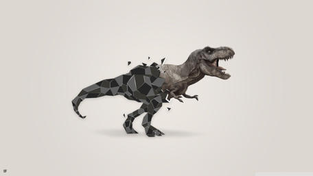 Dynamic Dinosaur in Geometric Form wallpaper