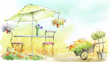 Blooming Garden Sanctuary Painting wallpaper