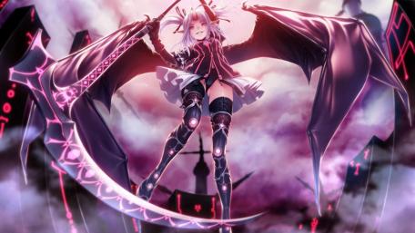 Mystical Anime Warrior in Twilight wallpaper