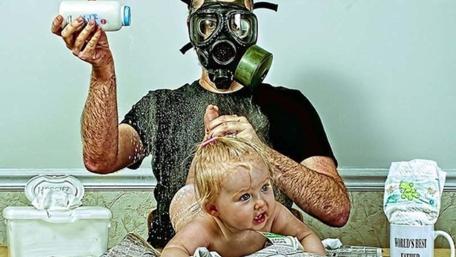 Dad's Ultimate Diaper Change Strategy wallpaper