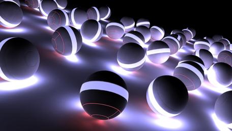 Glowing Orbs Trail in the Dark wallpaper
