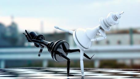 Dynamic Chess Battle on Board wallpaper