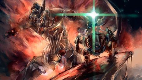 Mechanical Titans in Battle wallpaper