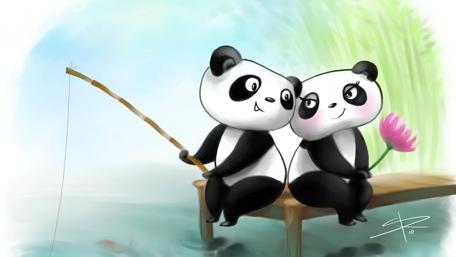 Pandas in Love Wallpaper wallpaper