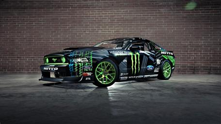 Sleek Ford Mustang Racecar Elegance wallpaper