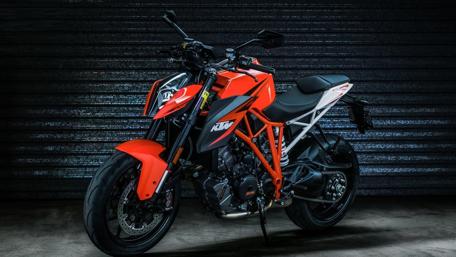 Striking KTM Motorbike on Display wallpaper