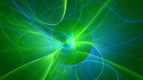 Abstract Light Symphony in Green and Blue wallpaper