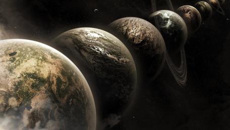 Planetary Alignment in the Depths of Space wallpaper