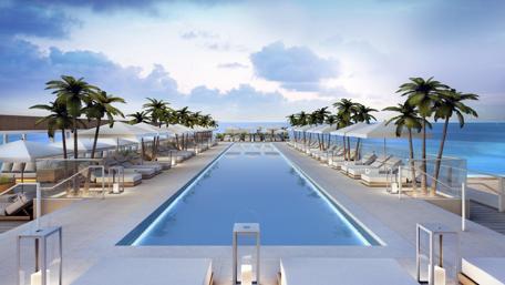 Tropical Paradise Romance by the Poolside wallpaper