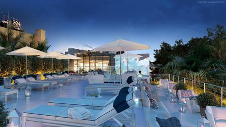 Serene Summer Rooftop Retreat wallpaper