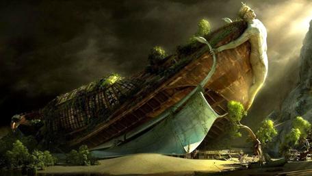 Ethereal Voyage of the Enchanted Ship wallpaper