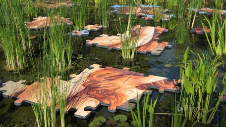 Nature's Puzzle in a Serene Water Habitat wallpaper