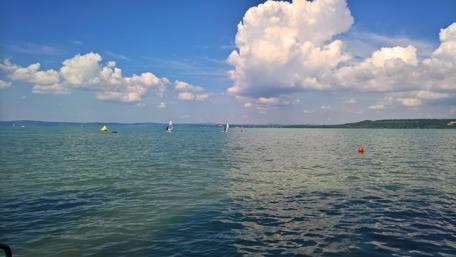 Serene Lake Balaton Under a Majestic Sky wallpaper