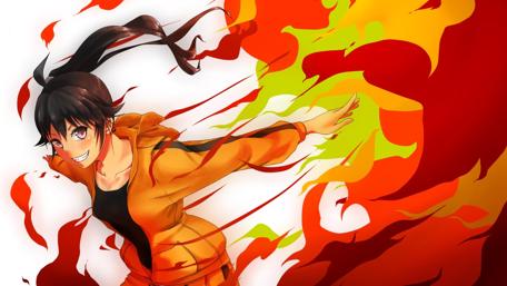Fiery Anime Action Scene wallpaper