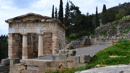 Ancient Temple in Beautiful Greece Landscape wallpaper