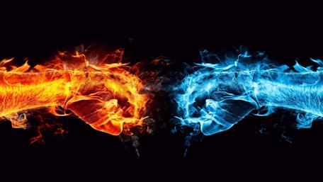 Fiery Clash of Elements wallpaper