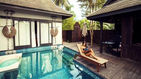 Serene Moments by the Poolside wallpaper
