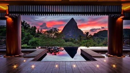 Piton Peaks Sunset Serenity wallpaper