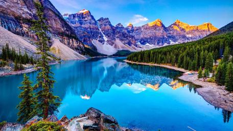 Nature's Mirror Serenity at Dawn wallpaper