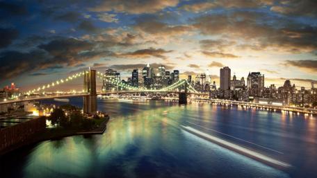 City Dreams Illuminated by Twilight wallpaper