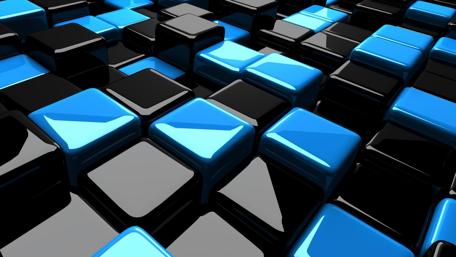 Modern Abstract Blocks of Blue and Black Shine wallpaper