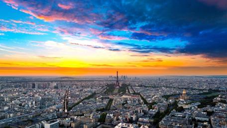 Stunning Paris Skyline at Sunset wallpaper
