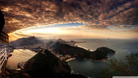 Stunning Sunset Over Rio de Janeiro Landscape wallpaper