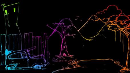 Fantasy Drive Through Neon Dreams wallpaper